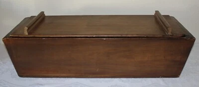 Old Antique Primitive Farmhouse Wood Dough Bowl Box with Lid Wooden Large - Image 1 of 4