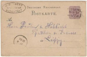 Deutsche Reichspost Bahnpost 1885 MiNr. P12/02 Chemnitz Leipzig Bahnpost-Stempel - Bild 1 von 1