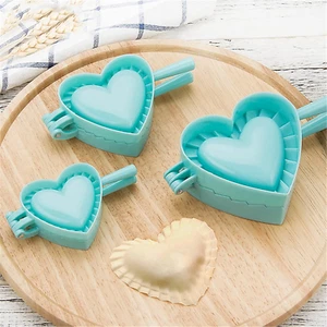 Dumpling Maker Set - 3 Pcs Heart Form Wonton Mould Dough Press Dumpling Press Pi - Picture 1 of 7