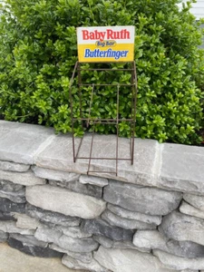 Portadisplay da banco da banco Baby Ruth/Butterfinger Big Bar caramelle in metallo anni '50 anni '60 RARO - Foto 1 di 4
