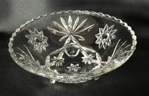 VINTAGE ANCHOR HOCKING ~ STARBURST 3-FOOTED 6-3/4" BOWL - Picture 1 of 4
