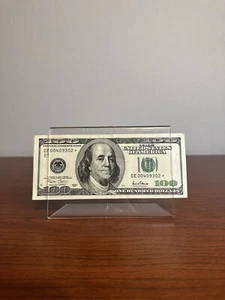 2001 100 Dollar Bill Star Note - Fancy Serial Number - (CE) CE00409302* Currency - Picture 1 of 8