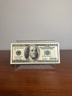 2001 100 Dollar Bill Star Note - Fancy Serial Number - (CE) CE00409302* Currency - Image 1 of 4