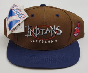 Neu mit Etikett! Deadstock Vintage Brown Logo 7 Cleveland Indians Chief Wahoo Snapback Hat - Bild 1 von 8
