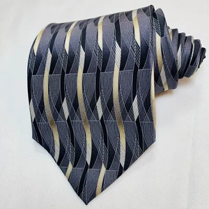 Corbata Carlo Palazzi Hecha a Mano Abstracta Seda Diseñador Gris Corbatas Oficina de Negocios - Imagen 1 de 6