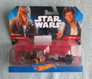 2014 MATTEL DISNEY HOT WHEELS STAR WARS 2-PACK CARS CHEWBACCA HAN SOLO - Picture 1 of 2