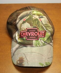 Chevy Bowtie Camo w/ Pink Embroidered Chevrolet Patch Mesh Baseball Trucker Hat
