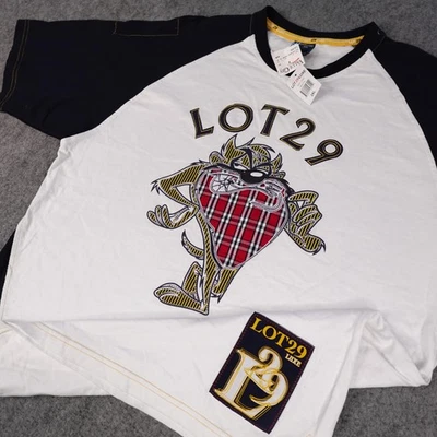 Lote De Colección 29 Camisas Para Hombre 2XL Negro Blanco Looney Tunes Taz Parche Lujo Y2K Años 90 Foto 1 de 4