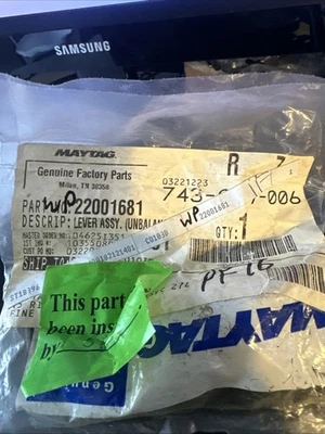 WP22001681 22001681 NEW IN SEALED BAG Maytag Lever Assembly Unbalance SWITCH - Image 1 of 4