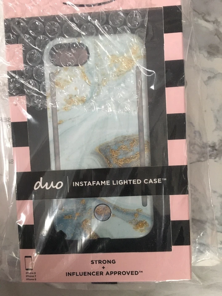 Funda LuMee Duo iPhone 6, 6S, 7, 8 Oro Blanco Brillante, Estuche Duo Instafame Iluminado Foto 1 de 1