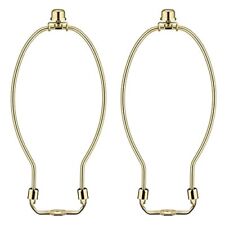 9 Inch 2 Set Brass Lamp Harp Holder with Lamp Finials and Standard Saddle Bas