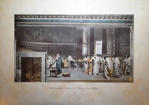 Stampa antica APPIO CLAUDIO IN SENATO A ROMA CONTRO PIRRO 1890 Antique print - Picture 1 of 4