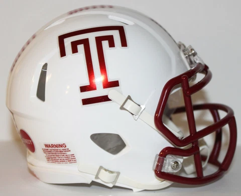 2020 Temple Owls Custom Riddell Mini Helmet vs Navy Cover