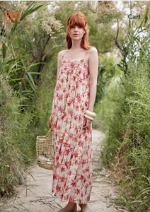 Louise Misha Girls 10Y Sun Dress Rasberry Flower Marcelina Lined Lightweight - Picture 1 of 8