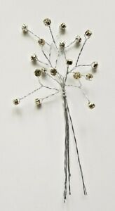 6 Stems of 3 branches Diamantes 5mm on silver Bouquet Buttonholes Bridal Corsage
