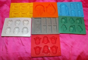 💥  LOT Star Wars Silicone Molds Candy, Ice, Chocolate, Wax, Soap Set of 7 Trays - Picture 1 of 2