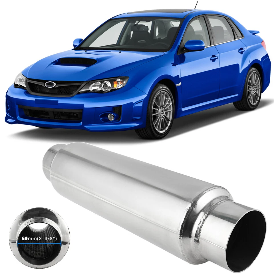 63 mm 2.5" Muffler Resonator Tube System Silencer For Subaru WRX STI / Impreza - Image 1 of 4