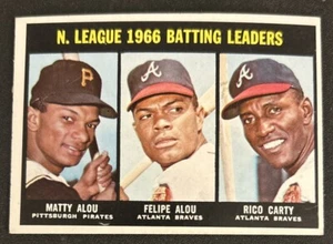 1967 Topps A.L. 1966 Batting Leaders Matty & Felipe Alou Rico Carty #240 O/C - Picture 1 of 2