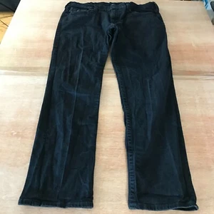 True Religion World Tour Ricky Relaxed Straight Jean Men 38x30 Black Flap Pocket - Picture 1 of 15