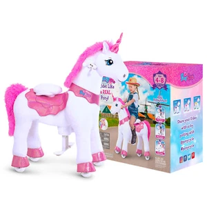 PonyCycle modello E cavallo da equitazione su ruote giocattolo scooter bambini con freno - Foto 1 di 40