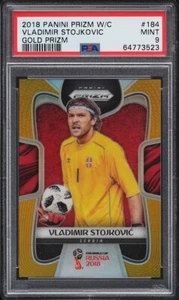 2018 Panini Prizm World Cup Gold Vladimir Stojkovic 1/10 #184 PSA 9 MINT - Picture 1 of 2