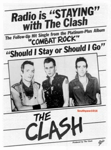 1983 The Clash "Should I Stay Or Should I Go" Song Release Promo Ad Reprint - Picture 1 of 1