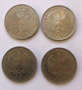 1963 D, F, G, J GERMANY - Federal Republic 2 Mark / Max Planck / KM# 116 - Picture 1 of 2