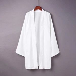 Giacca Top Uomo Cappotto Giapponese Retro Kimono Cardigan Lungo Yukata Outwear Casual - Foto 1 di 15