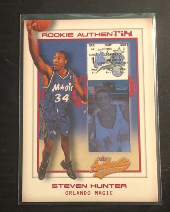 2001-02 Fleer Authentix STEVEN HUNTER Rookie Card RC /1250 #114 Magic - Image 1 of 2