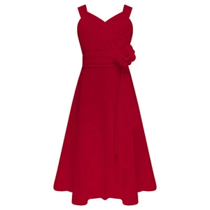 UK Kids Girls Dress Sleeveless Chiffon Party Junior Bridesmaid Wedding Flower - Picture 1 of 72