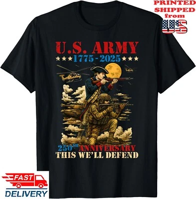 Camiseta Ejército de los Estados Unidos 1775-2025 250 aniversario We Defend, lona Bella Foto 1 de 4
