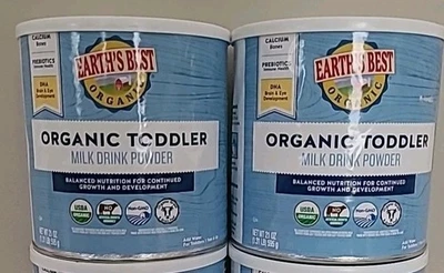 2 latas Earth's Best bebida de leche orgánica en polvo fórmula para niños pequeños con hierro 21 oz 4/2026 Foto 1 de 4