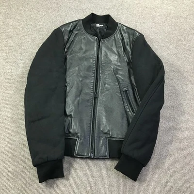 Chaqueta The Kooples Para Hombre Pequeña Piel de Cordero Cuero Bombardero BLA01 Vestiaire Foto 1 de 4