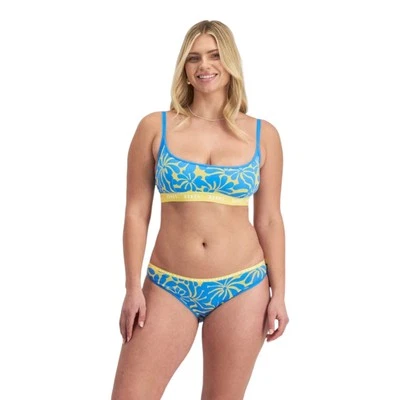 5 x Bonds Womens Hipster Bikini Underwear Floral Blue/ Yellow Briefs - image 1 of 4