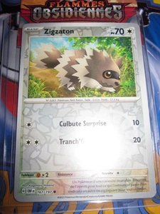 POKEMON ZIGZATON 167/197 COM REVERSE HOLO FLAMMES OBSIDIENNES OBF EV3 - Picture 1 of 2