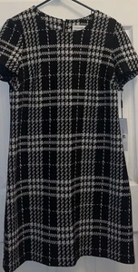 Vestido Manga Corta-Vestido Calvin Klein Espiga Poliéster/Spandex Talla 12 Nuevo con Etiquetas - Imagen 1 de 5