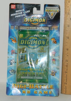 AS IS stain Digimon Blister booster Pack 2000 Digi-battle cards Series 1 Sealed - Image 1 of 4