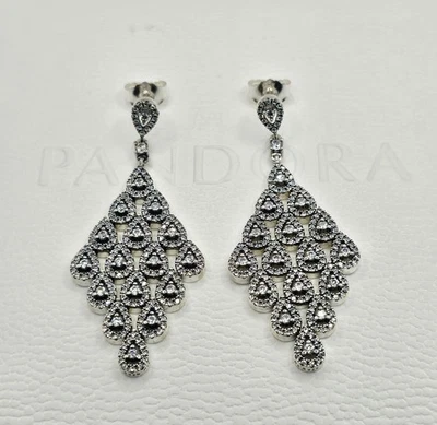 🎁Подлинный Pandora ⭐️ВЫШЕДШИЙ НА ПЕНСИЮ⭐️ГЛАМУР ВИСЯЧИЕ СЕРЬГИ - Изображение 1 из 4