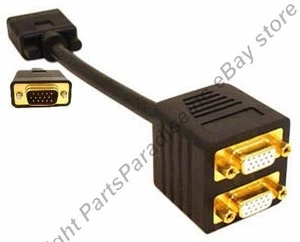 Lote de 10 cables divisor/Y SVGA/VGA de 2 vías Shield, 1 macho 2 hembra - Imagen 1 de 1