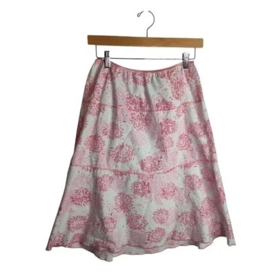Floral Pink and White Skirt fairy cottage charming girly Y2K size M - Image 1 of 4