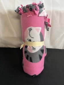 "Coperta legata a mano gatto rosa fatta a mano taglia 48"" x 42" - Foto 1 di 1
