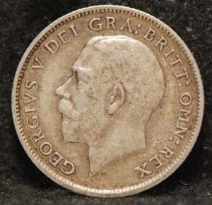 Great Britain, 1911 6 Pence, KM815, silver, .0841 oz., about/EF, 2-8 - Picture 1 of 2