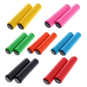 1 Pair Bicycle Handlebar Grips Cover Silicone Bike Handle Anti-skid-Sleeve W5Y0 - Picture 1 of 15
