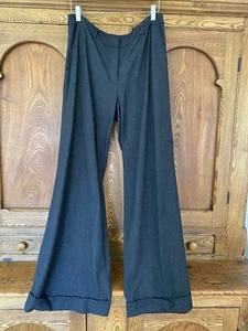 Eileen Fisher S lightweight stretch wool pants trousers wide leg gray charcoal M - Picture 1 of 8
