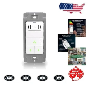 3-Function Humidity Sensor and Light Switch for Efficient Bathroom Ventilation - Picture 1 of 11