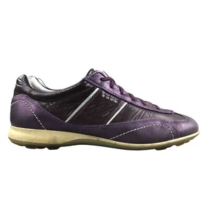 Ecco Women's Size 38 (7-7.5) Purple Leather Spikeless Sporty Golf Sneakers - Picture 1 of 14