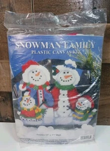 Plastic Canvas Kit #1468 SNOWMAN FAMILY~ Design Works Crafts - NEW - Picture 1 of 5