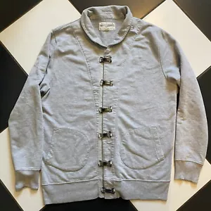 Heritage Research Cardigan Jersey Grey Clasp Shawl Collar Medium Oi Polloi - Picture 1 of 11