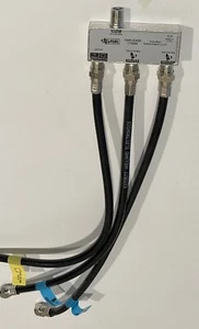 DISH Network 3-Way Coaxial Cable Splitter Triplexer With Cables - Picture 1 of 2