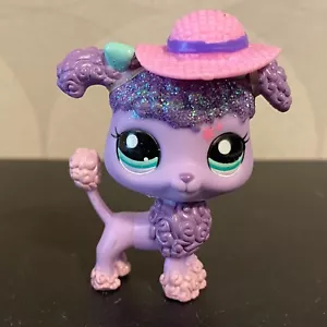 Autentico Littlest Pet Shop #2267 cane barboncino viola scintillante - Foto 1 di 12